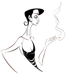 Mode der 1920er Jahre: Partymädchen mit Getränk